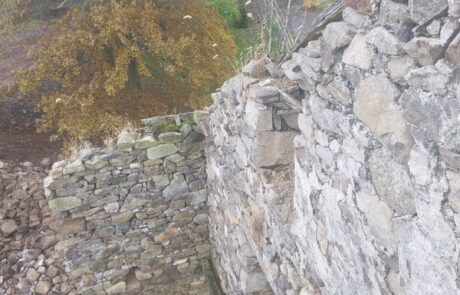 stone wall rubble birds eye view